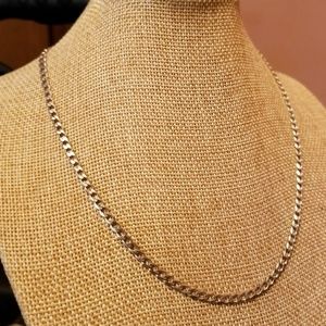 Signed Italy Sterling Silver Curb Link Chain